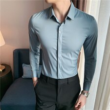 男士刺绣长袖衬衫修身C2022/P63，男装衬衫，电商A213