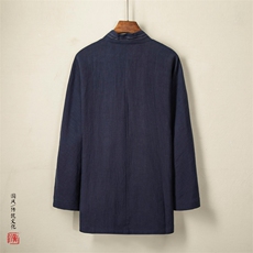 风男装棉麻男士汉服中长款款禅服H27P90，男装民族服装，钱塘802