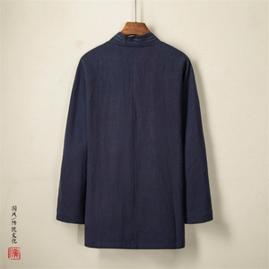 风男装棉麻男士汉服中长款款禅服H27P90图片