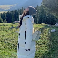 白色超好看羽绒服女冬季2024韩系温柔过膝加厚90白鸭绒外套，女装羽绒服，秀美人生
