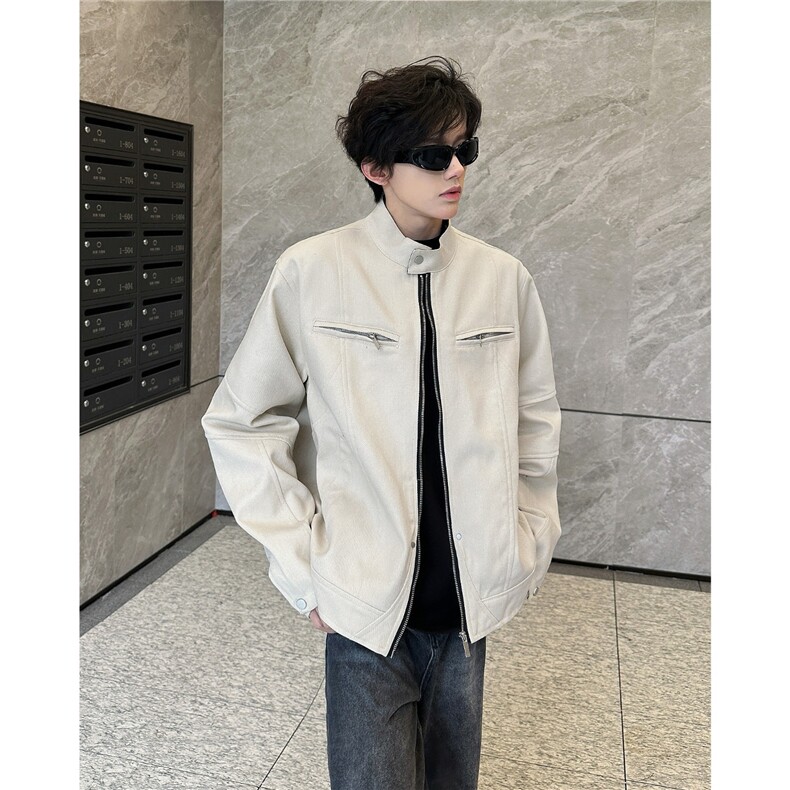 春秋款哈灵顿牛仔外套男女硬汉风牛仔衣美式工装夹克W6708-P78,男装工装外套,星座412-3