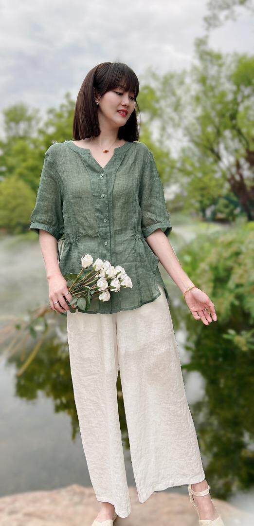 纯苎连衣裙小衫裤子裙子衬衣 时尚风 风淑女风休闲风，女装连衣裙，川哲