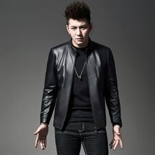 2021春季新款真皮皮衣男绵羊皮外套立领夹克中年商务男装P390，男装皮衣，电商B360