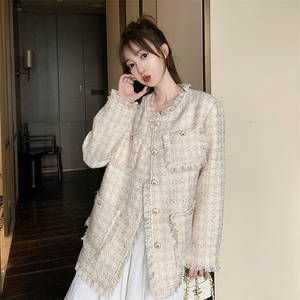 法式气质圆领小香风外套女2024秋季新款高级感名媛流苏毛边上衣潮图片