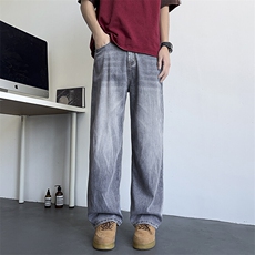 天丝牛仔裤男夏薄款2025潮牌宽松直筒休闲冰丝阔腿长裤BY105-P48，男装牛仔裤，星座610（原A335）
