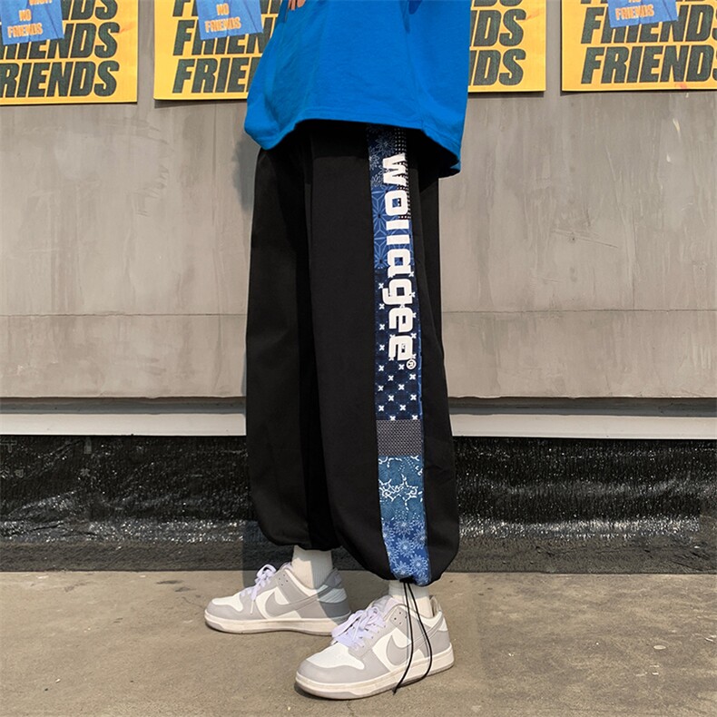 春季百搭休闲宽松潮流港风九分长裤男A300-K2608-P40,男装休闲裤,天晨
