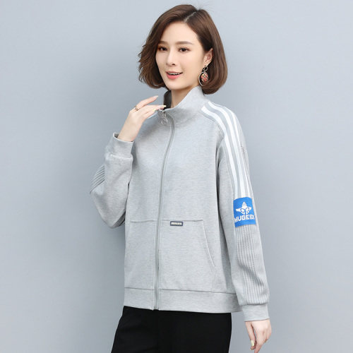 2023春装新款时尚休闲气质圆领个性宽松舒适开衫卫衣外套，女装T恤，丽影随形