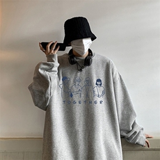 圆领卫衣男大码加厚加绒长袖t恤男S6191-P28加绒款-P33，男装卫衣，电商A040