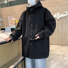 秋冬款男大衣羊羔毛工装大口袋单排扣风衣外套DY51P85，男装风衣，星座1013-1