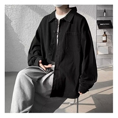 C05黑色牛仔外套新款大学生男装棒球服男生夹克衬衫，男装衬衫，星座308A-1（原309B-1）