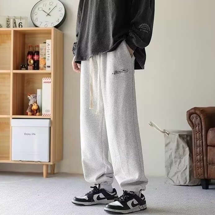 1506-1/KG4431/P31男韩版潮流百搭裤子坠感阔腿拖地长裤男女同款,男装休闲裤,星座1506-1