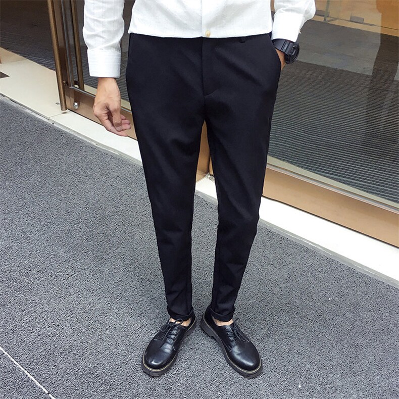 长裤小直脚青少年水洗修身休闲秋季时尚都市微弹2021年纯色,男装休闲裤,电商A313