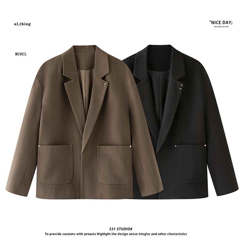平铺~秋季重磅一粒扣设计休闲西装外套K8815/P98，男装西服套装，电商B331