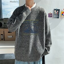 2023秋冬男士品质圆领毛衣百搭潮流加厚针织衫外套M216P45图片