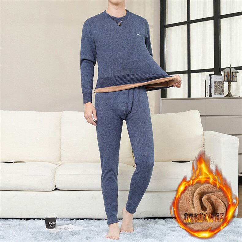 保暖内衣男士秋衣秋裤加绒加厚特厚中老年防寒套装TZ8003-P80,男装棉衣,星座310B-3