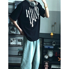 新款美式高街嘻哈印花短袖T恤男宽松重磅休闲上衣男装TCM103，男装T恤，星座1116A（原606A-3）