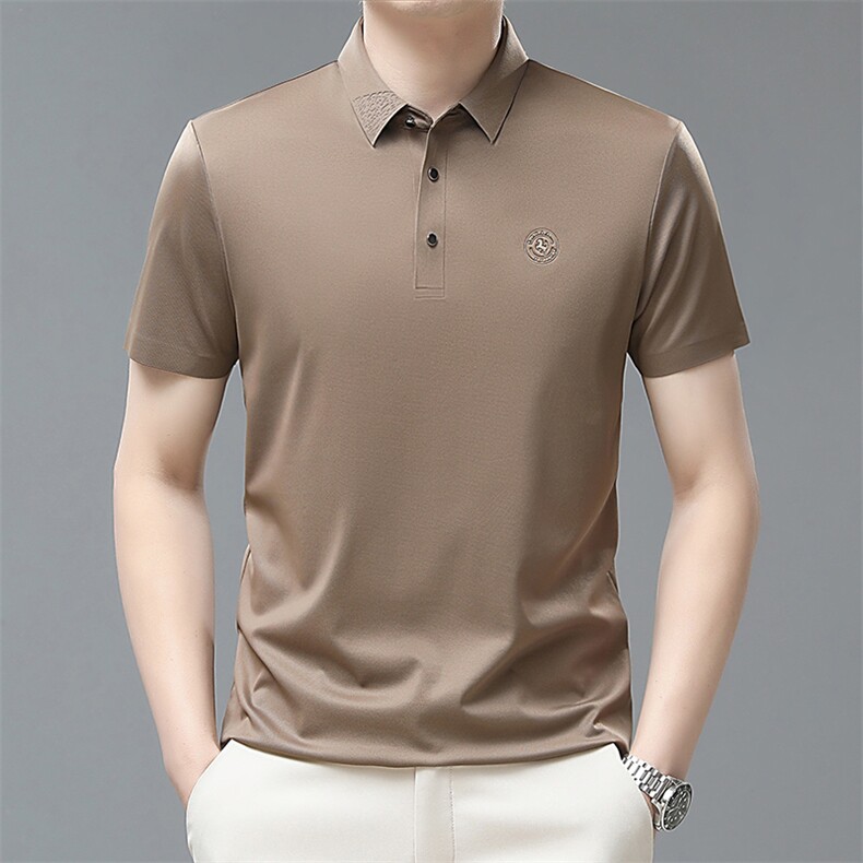 2024无痕休闲款Polo衫男短袖夏季青年百搭T恤男上衣QP1911-P63,男装T恤,星座1105-3