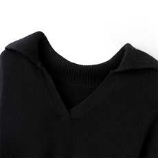 2024年秋季V领慵懒风羊绒衫女宽松显瘦大翻领针织打底衫，女装羊绒衫，星纬羊绒