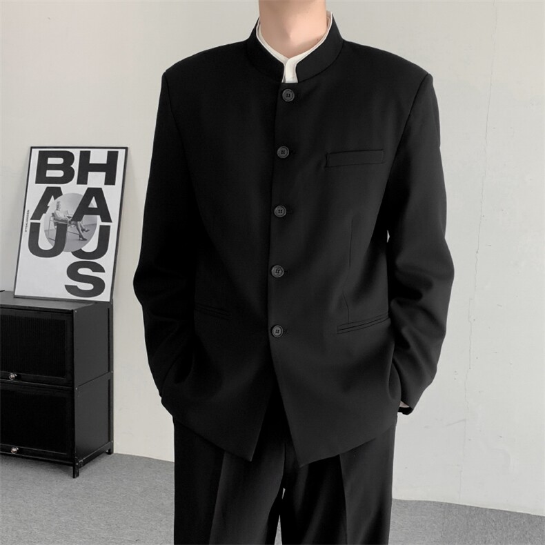 2025秋季新中式中山装结婚礼服西服立领成人礼大码男装外套,男装西服,星座909