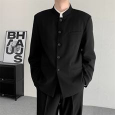 2025秋季新中式中山装结婚礼服西服立领成人礼大码男装外套，男装西服，星座909