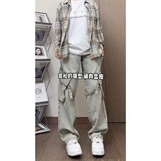 经典百搭高腰休闲潮牌牛仔裤简约直筒复古时尚长裤K431P65控89，男装牛仔裤，电商A102B