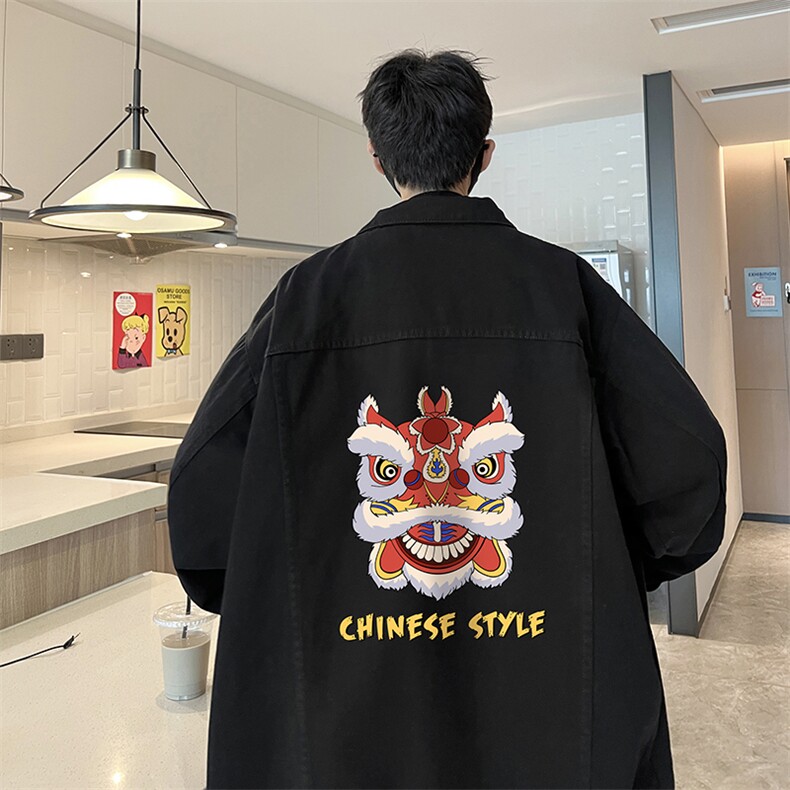 牛仔夹克男大码牛仔外套男茄克NJ77185-P60加绒款-P75,男装夹克,电商A040