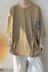 T10121-特批30控58百搭小熊吊坠冰丝短袖T恤夏季新款高品质大码，男装T恤，电商A059