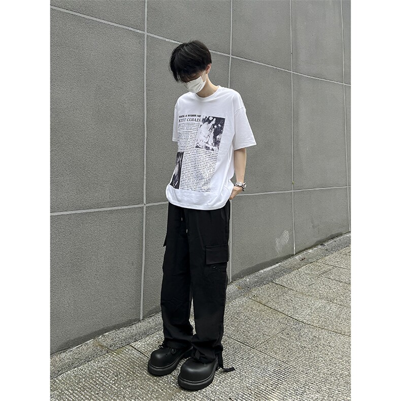B221美式ins街头hiphop宽松休闲多口袋工装裤子LK23120-P65控88,男装休闲裤,电商B221