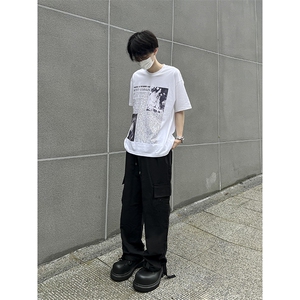 B221 美式ins街头hiphop宽松休闲多口袋工装裤子 LK23120-P65控88图片