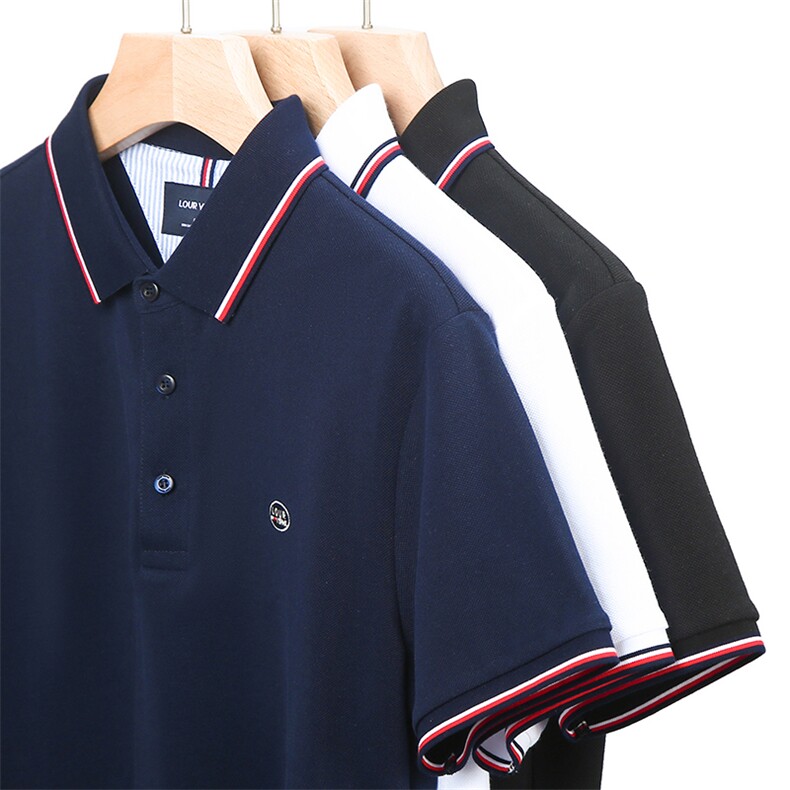 C8871钱塘2020-2夏季新款男士短袖翻领纯色T恤纯棉休闲上衣P64,男装T恤,钱塘207-2