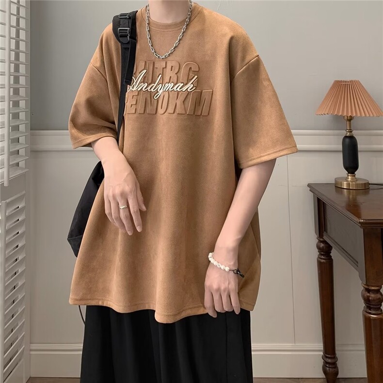 夏季青春流行五分袖标准圆领百搭新款T恤男时尚潮牌潮ins城市风貌，男装T恤，星座715-4