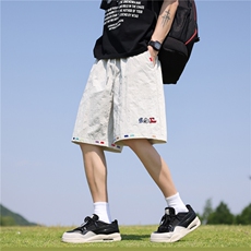 万针刺绣设计冰丝短裤男夏款2025新款中裤815A-DK24-P40控68，男装牛仔裤，星座815A