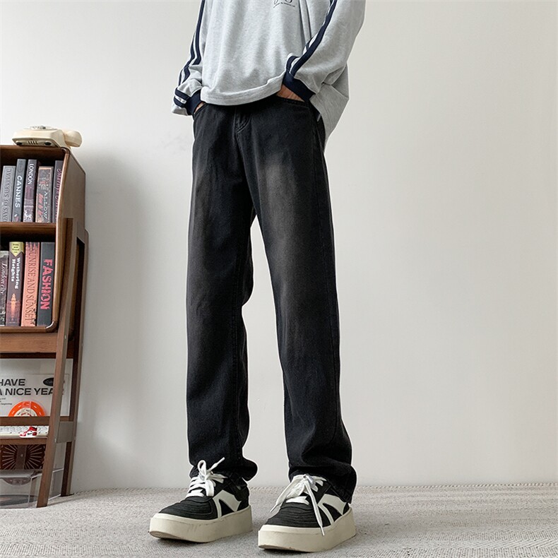现货主推款加大码纯色直筒牛仔裤男XZ-310A-2BK305P50控78,男装牛仔裤,星座310A-2