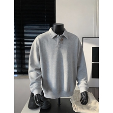 抖音得物高品质二开26春装美式高街结构设计POLO翻领卫衣外套W77，男装Polo衫，电商A486