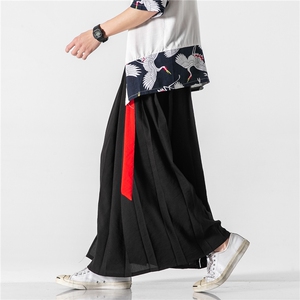 夏季 风汉服宋裤一片式裙绑带裙裤情侣款百褶马面裙 K129/P85图片