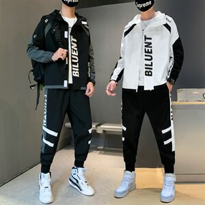 2021新款春秋夹克外套搭配一套男装潮流韩版休闲套装DS873T图片