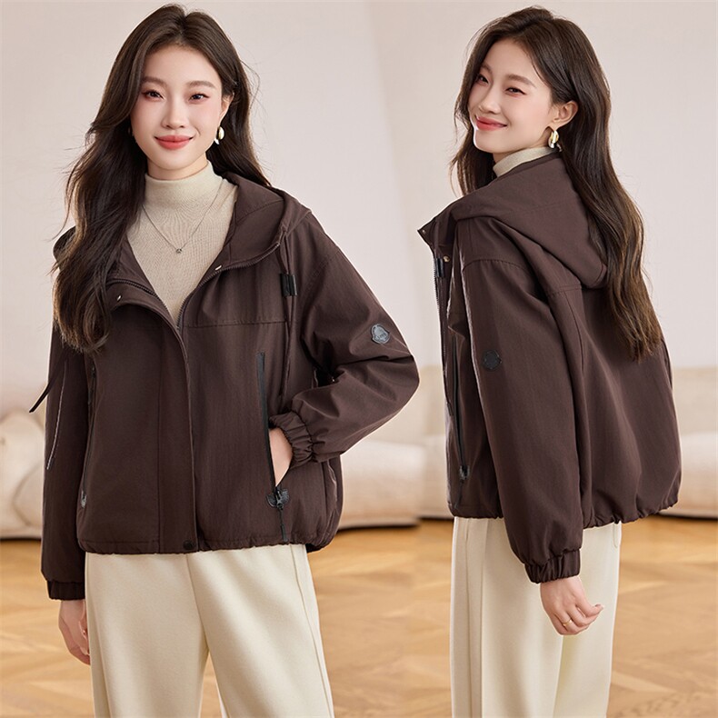 2025冬装新款简约时尚休闲加棉派克外套，女装短外套，阿丹