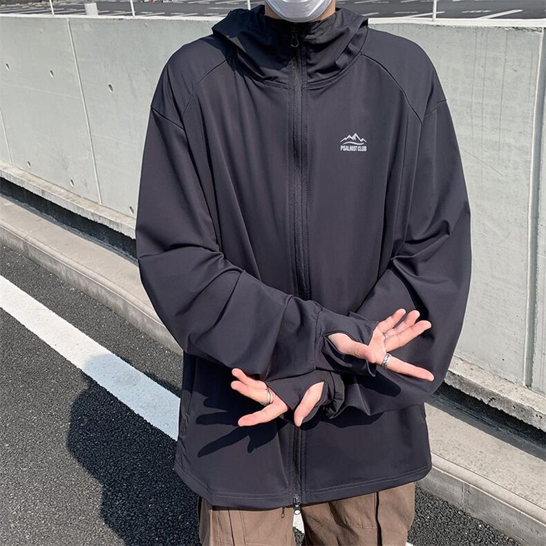 港风户外山地连帽开衫休闲上衣男宽松百搭防晒衣TF023-P38,男装防晒衣,电商D202-1