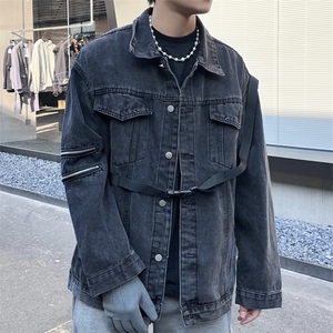 2024春秋牛仔外套男百搭水洗做旧休闲潮牌高街痞帅夹克JK1065-P85