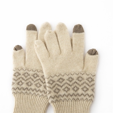 2025年秋季新款百搭女士拼色提花加厚保暖分指手套，手套，窄众羊绒