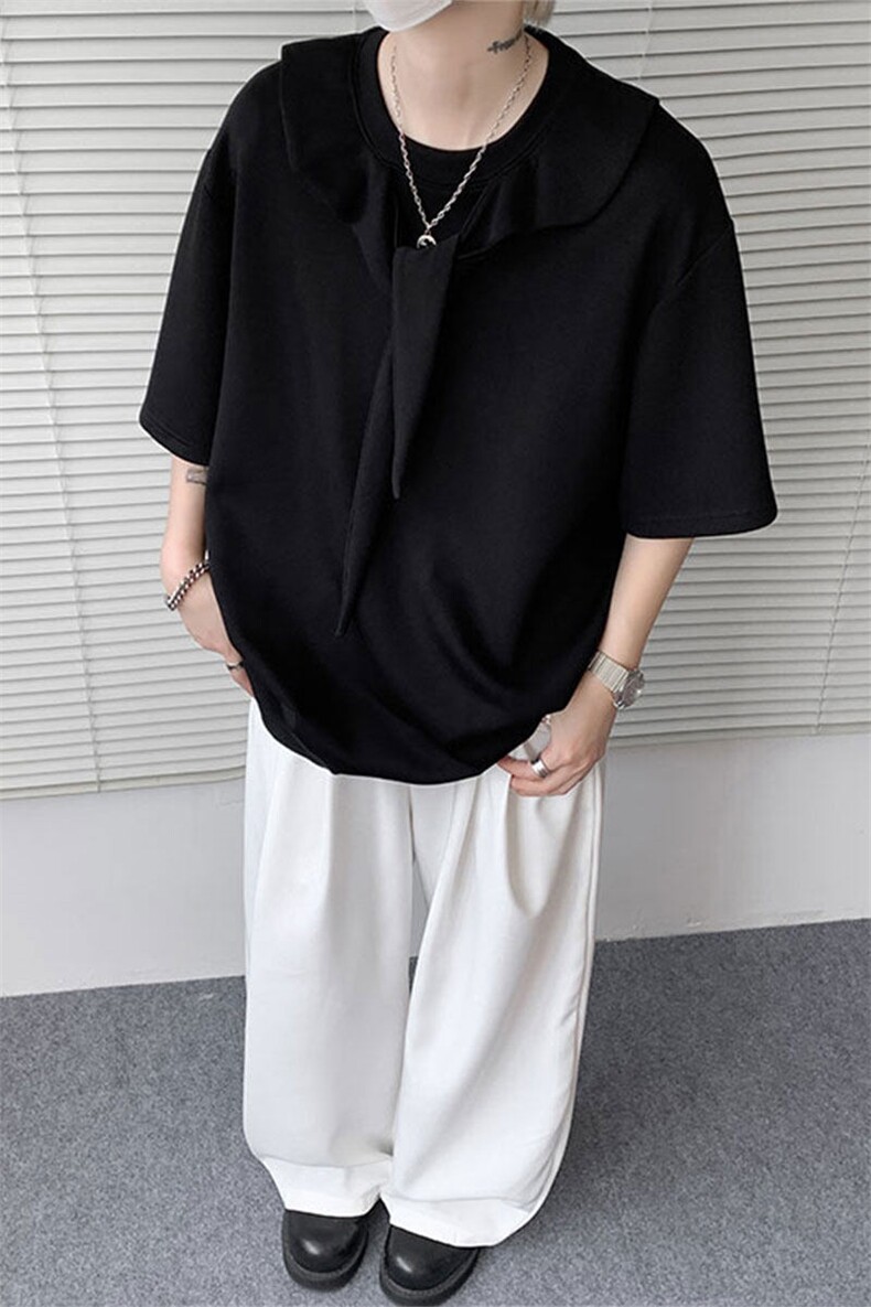 T10122-特批35控68高品质宽松设计感夏季百搭痞帅大码T恤短袖,男装T恤,电商A059