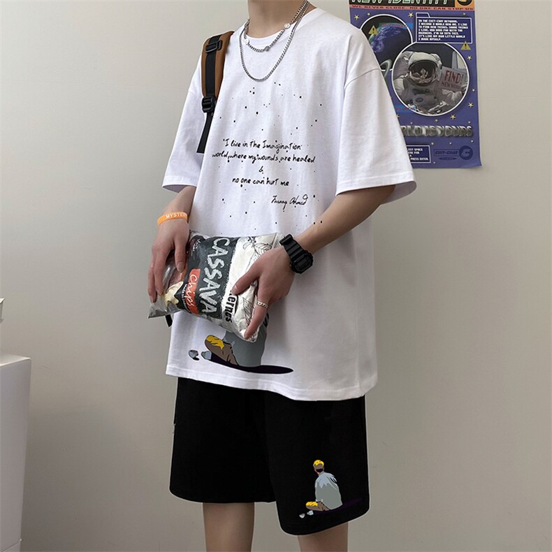 男士短袖t恤2023新款夏季搭配潮牌潮流运动套装A161-2-TZ07-P50图片