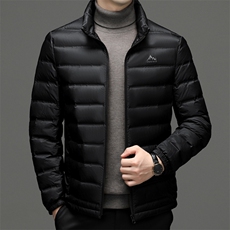 现货立领90绒轻薄羽绒服夹克男士轻薄羽绒服外套中年休闲男装羽绒，男装夹克，钱塘723