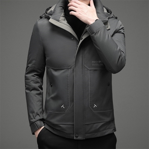 羽绒服男士新款冬季宽松休闲中青年保暖连帽外套男装 JZ2220-P225图片