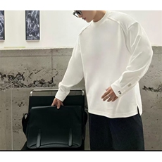 网图2026春季新款袖口暗扣卫衣男内搭T恤高级感打底衫YY2501-P50，男装T恤，电商C216