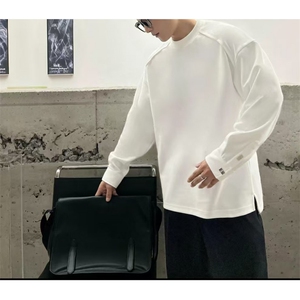 网图2026春季新款袖口暗扣卫衣男内搭T恤高级感打底衫YY2501-P50图片