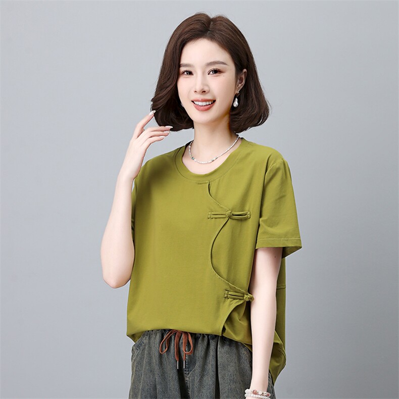 新款女装宽松显瘦短袖T恤时尚百搭舒适棉质上衣夏季必备单品,女装T恤,叶笙衣