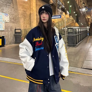 W1030-P55 美式高街毛巾绣夹克男春秋新款设计感小众棒球服外套图片