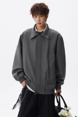 春秋季美式复古哈灵顿行政夹克衫大码翻领廓形西装外套LJ901特P80，男装夹克，电商B215