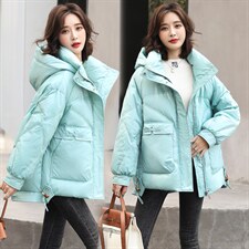 羽绒服女2021冬季时尚盘扣设计感小众短款大码宽松，女装羽绒服，笃写